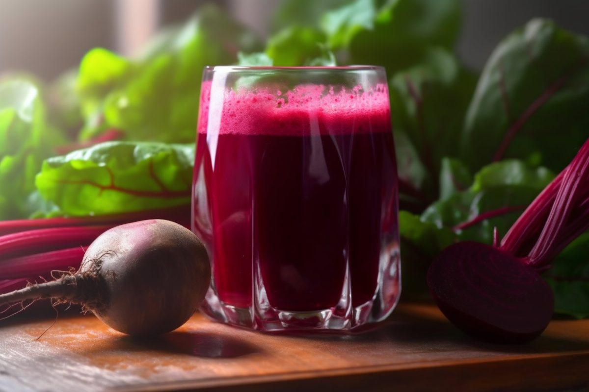 A glass of fresh beetroot juice
