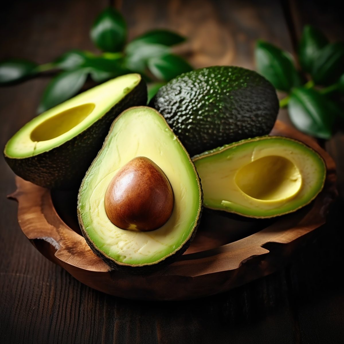 Avocado cut in half