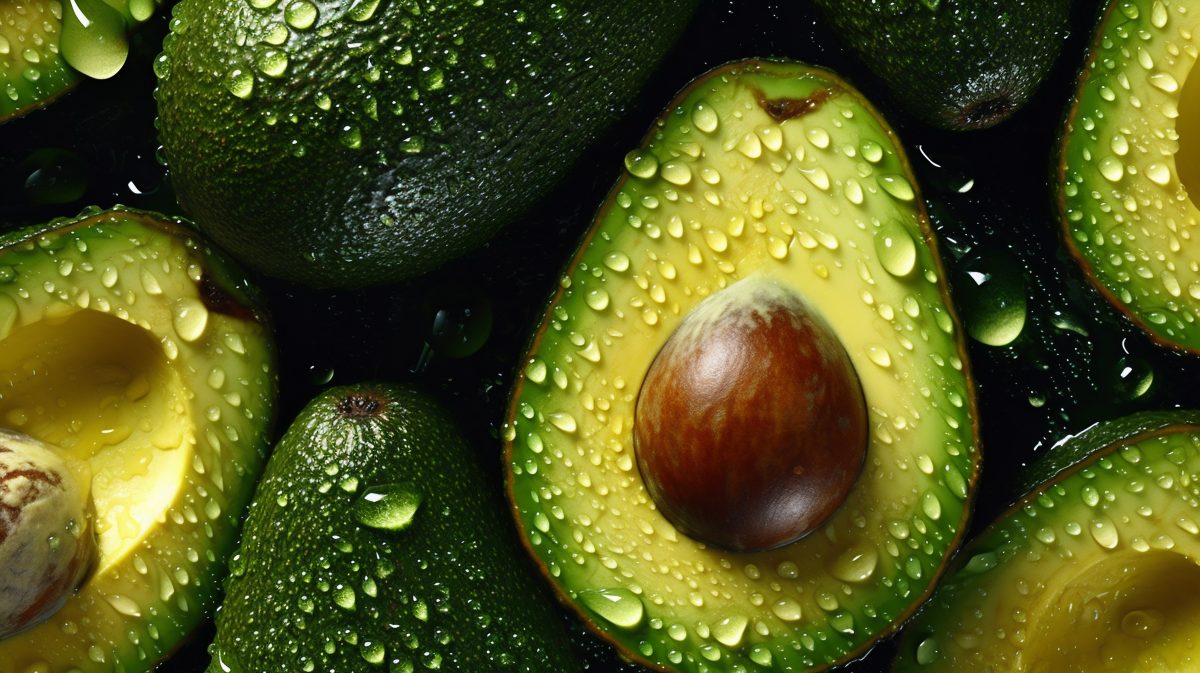 Avocado water drops