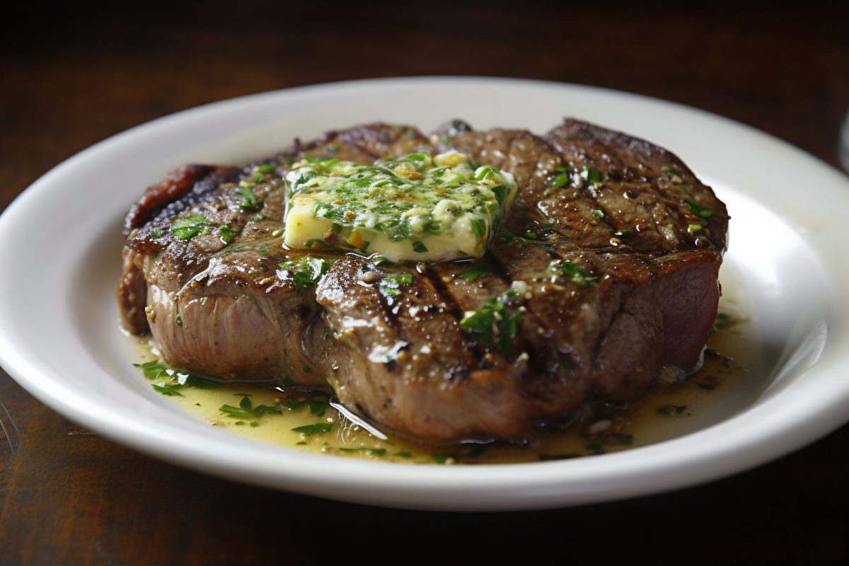 Beef steak with herb butter