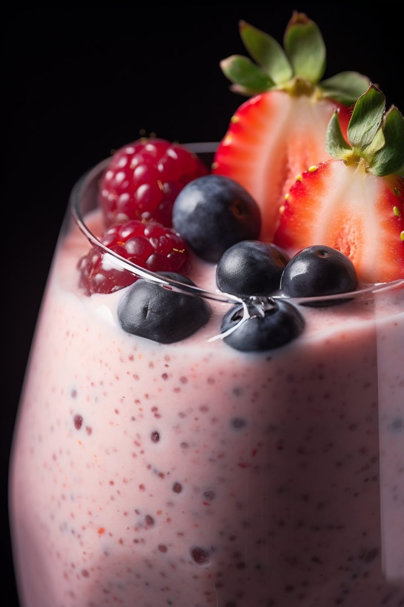 Berries smoothie close-up