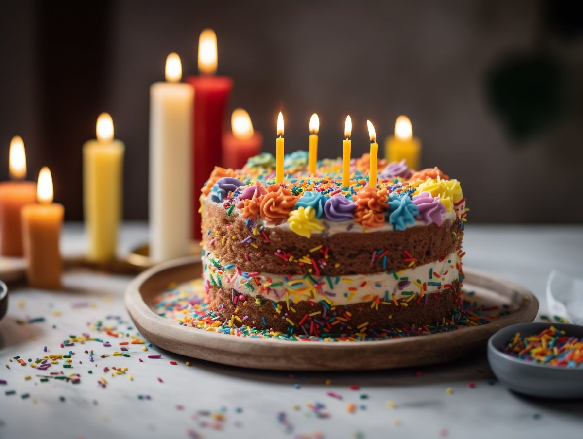 Birthday cake with birthday candles
