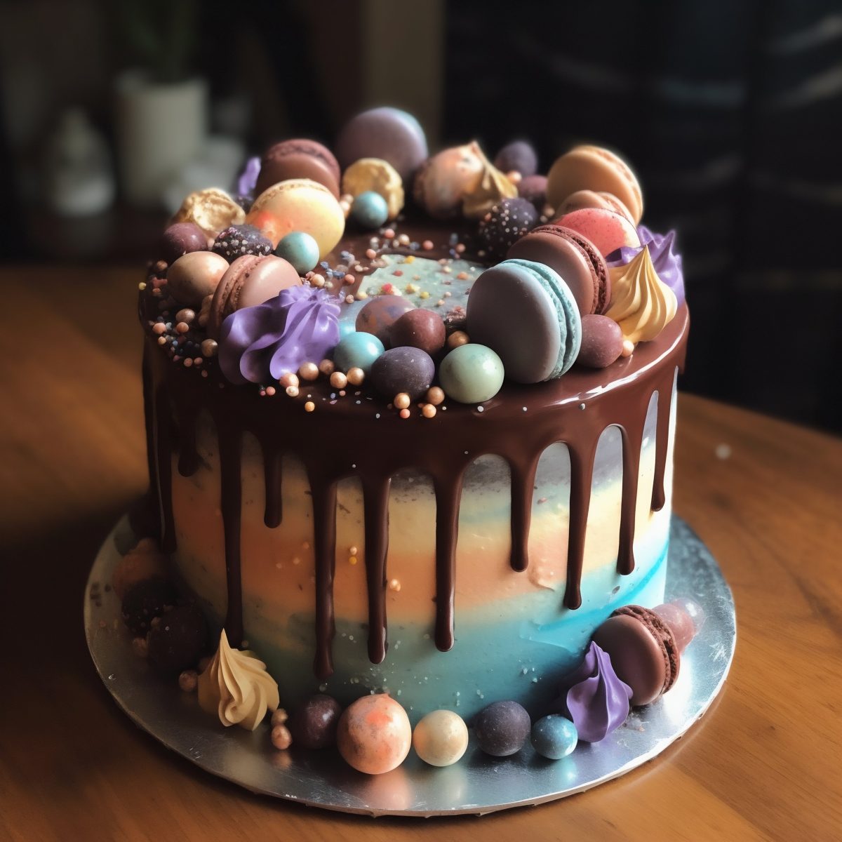 Birthday macaron cake