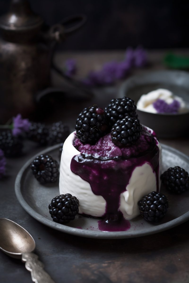 Blackberry cream dessert