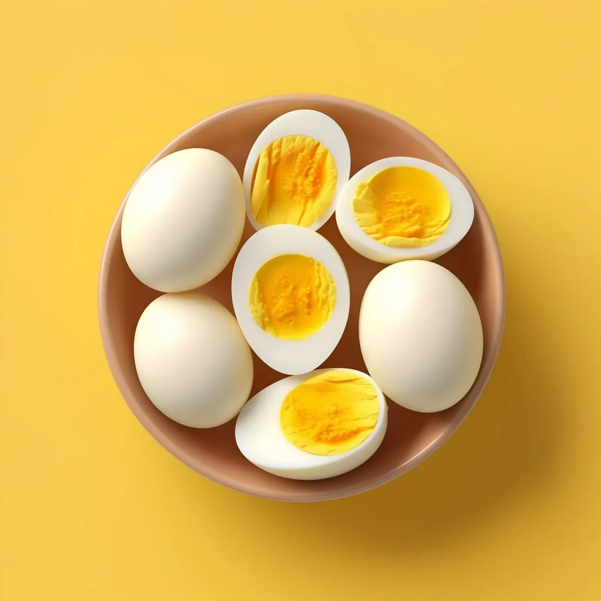 Boiled eggs on a plate