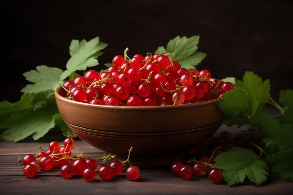 Bowl of freshly picked red currant