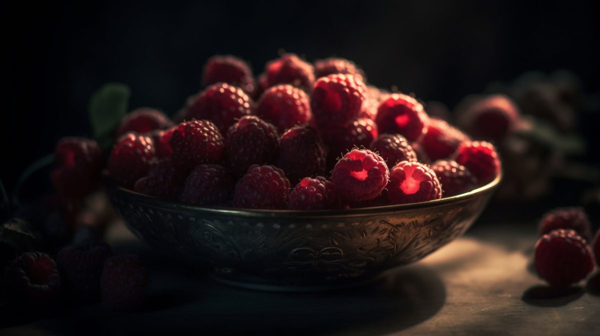 Bowl of raspberries