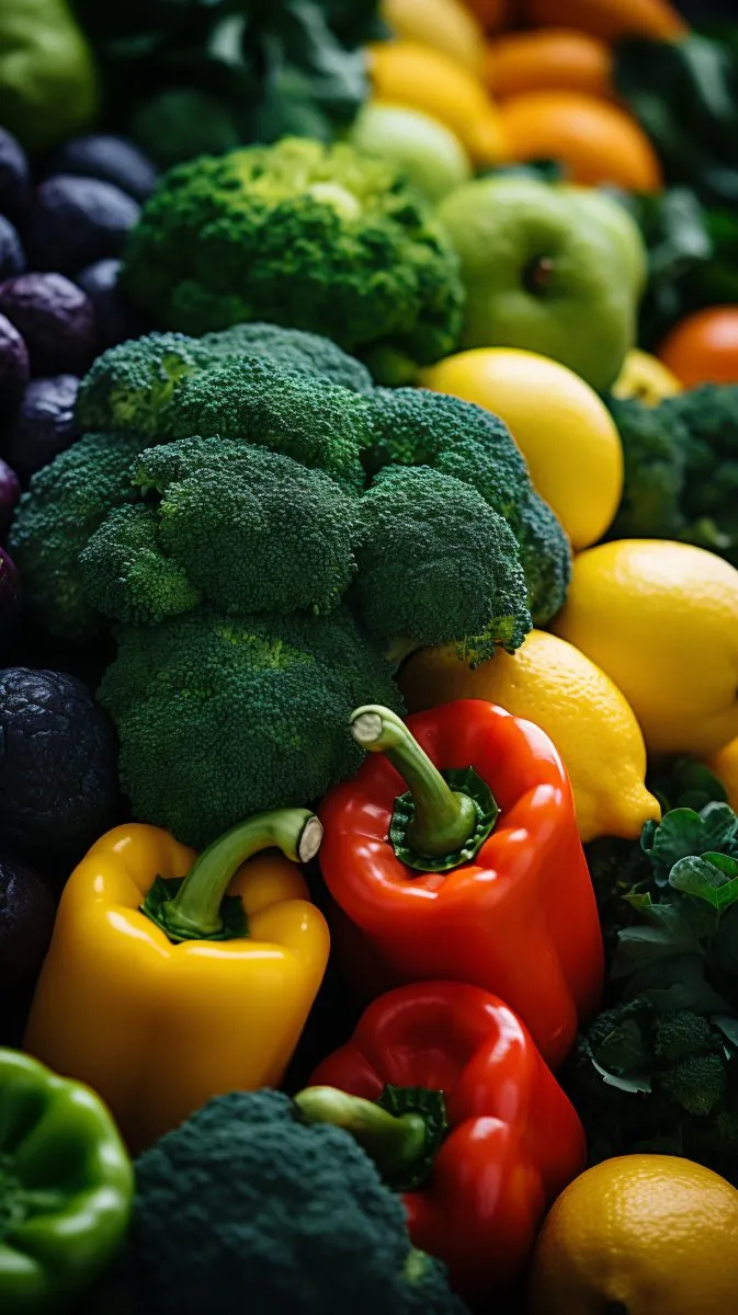 Broccoli and bell peppers