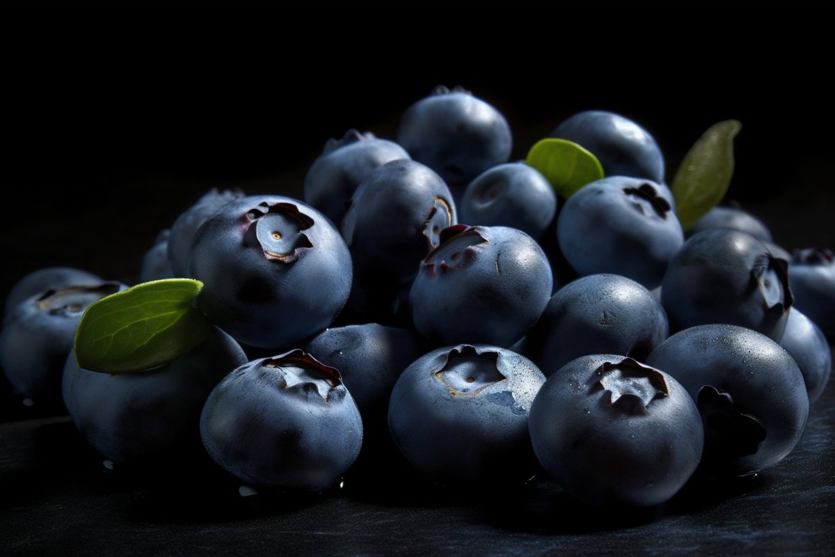 Bunch of blueberries studio shot