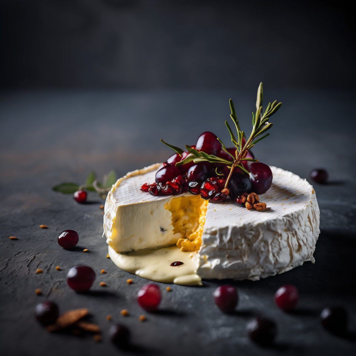 Camembert cheese macro shot