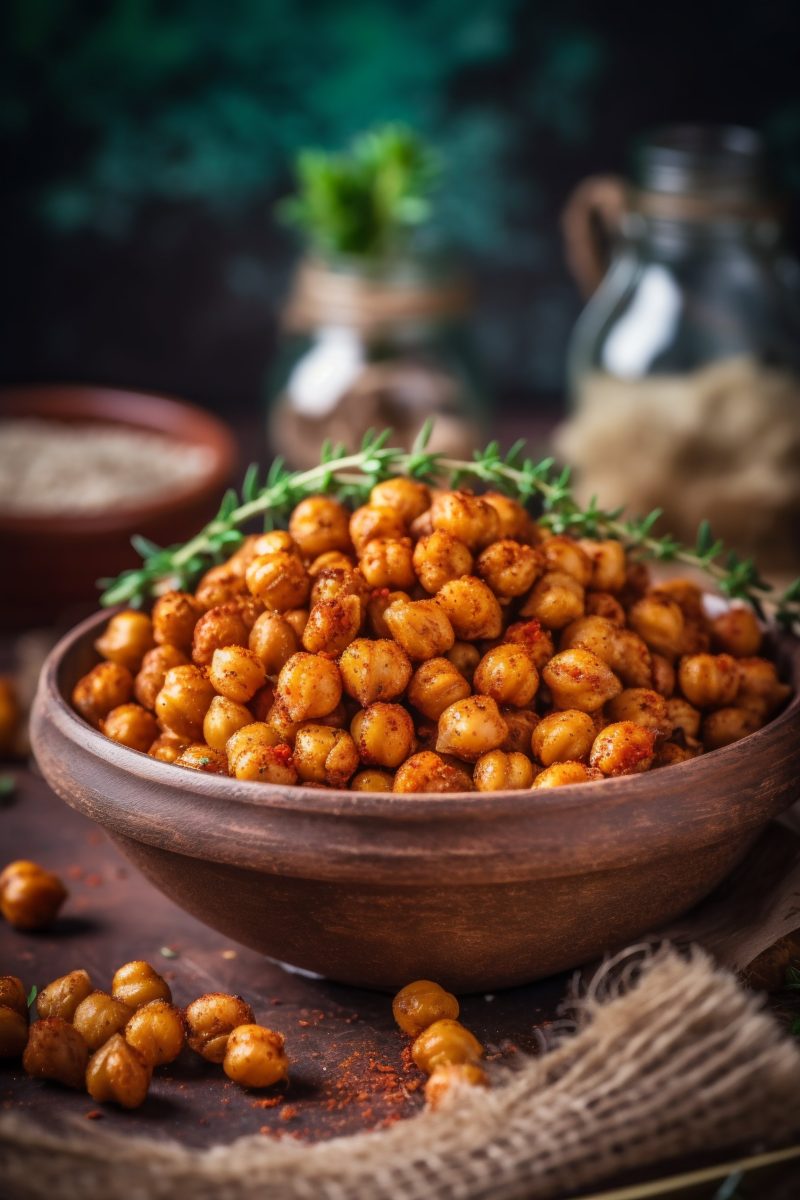Chickpeas covered in spices