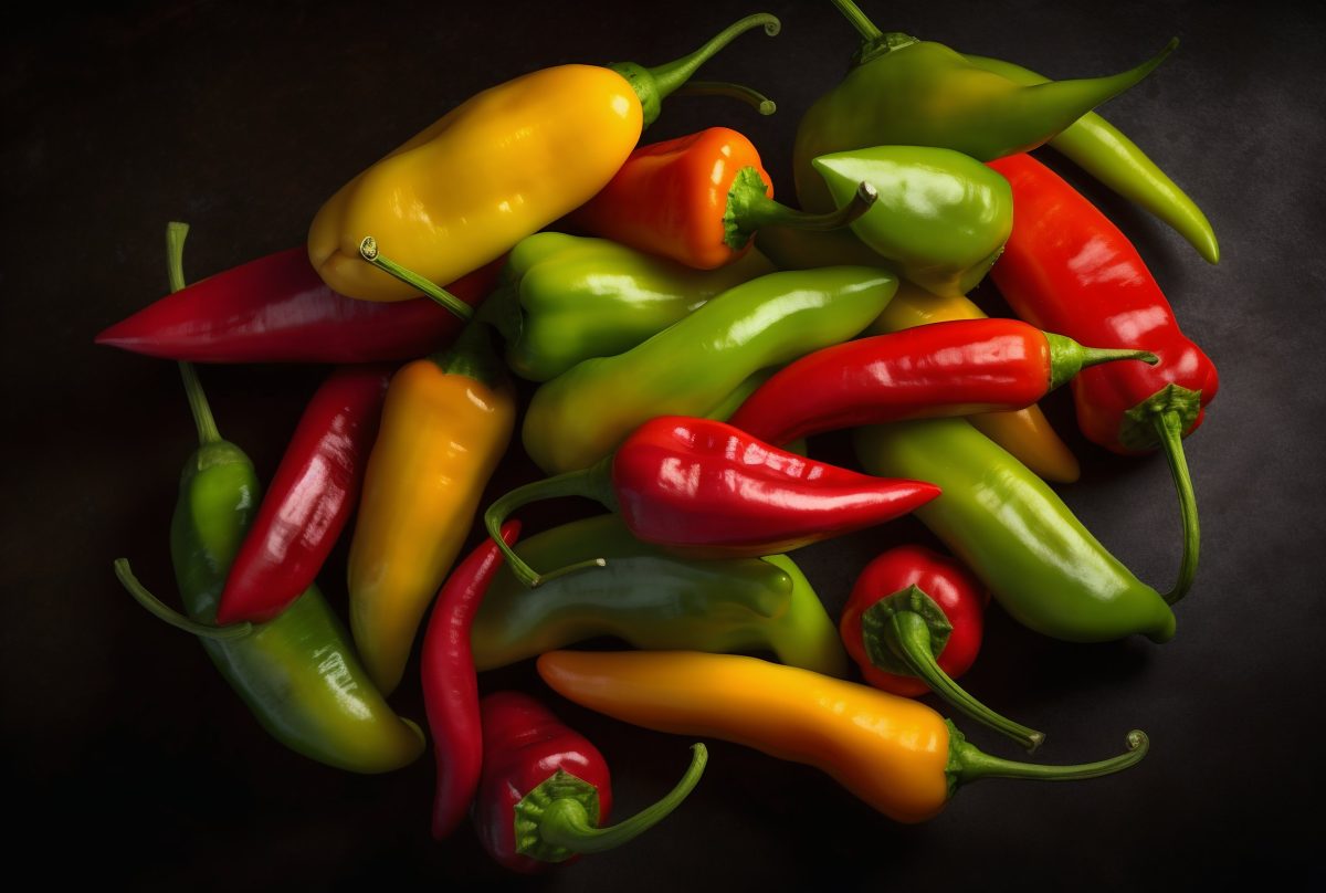 Chili peppers close up studio shot
