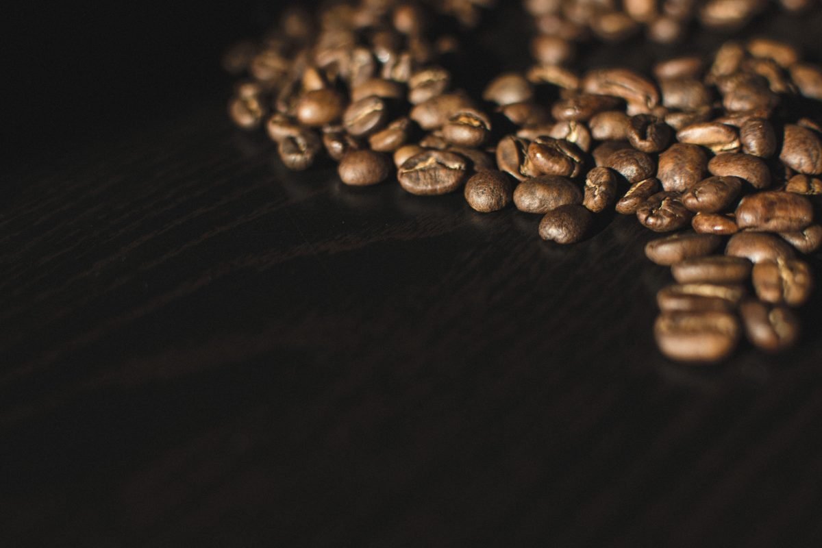 Coffee beans close up