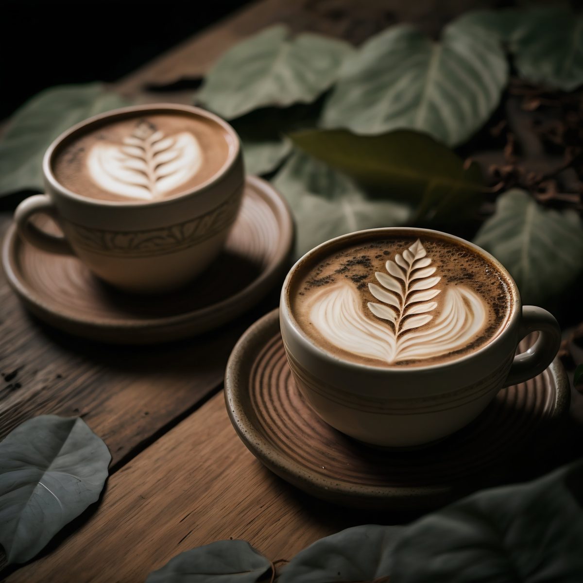Coffee with amazing latte art