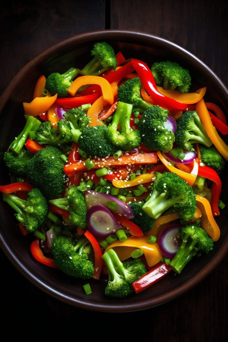 Colorful vegetables stir fry
