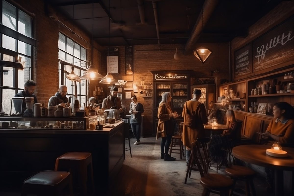 Cozy coffee shop interior