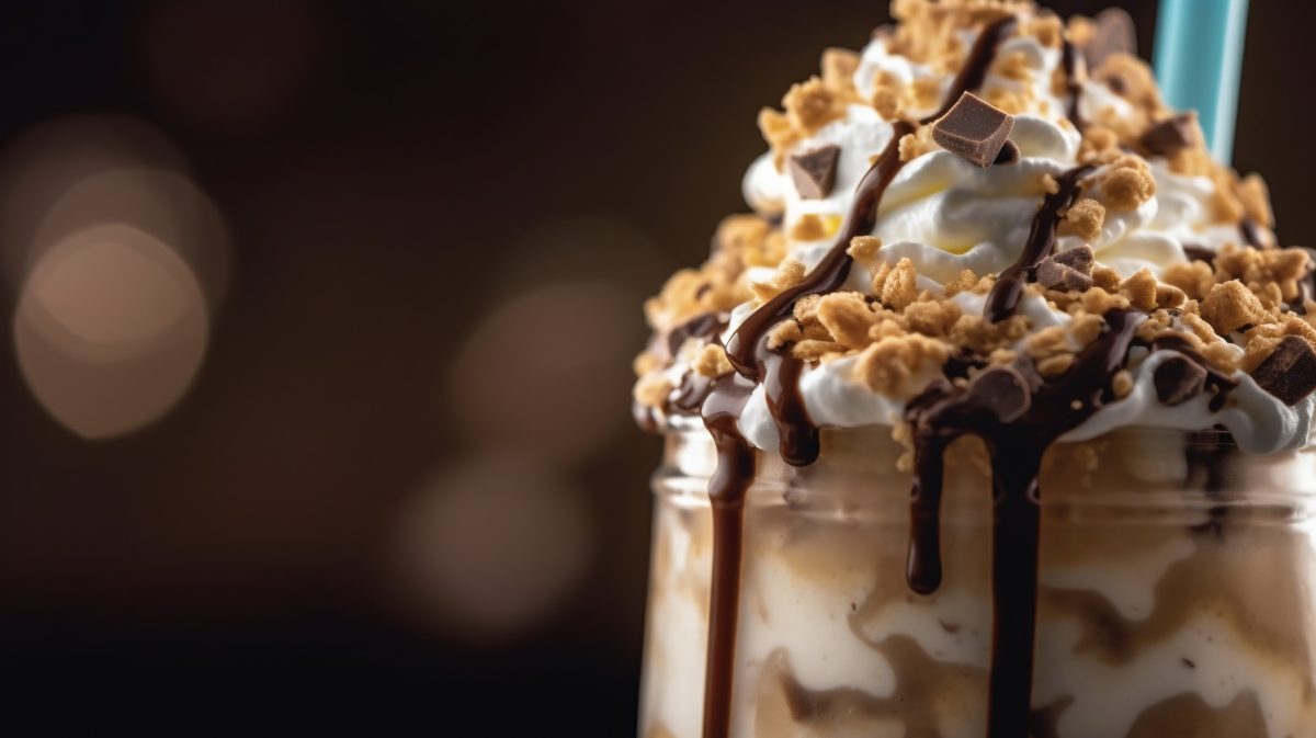 Cream on milkshake