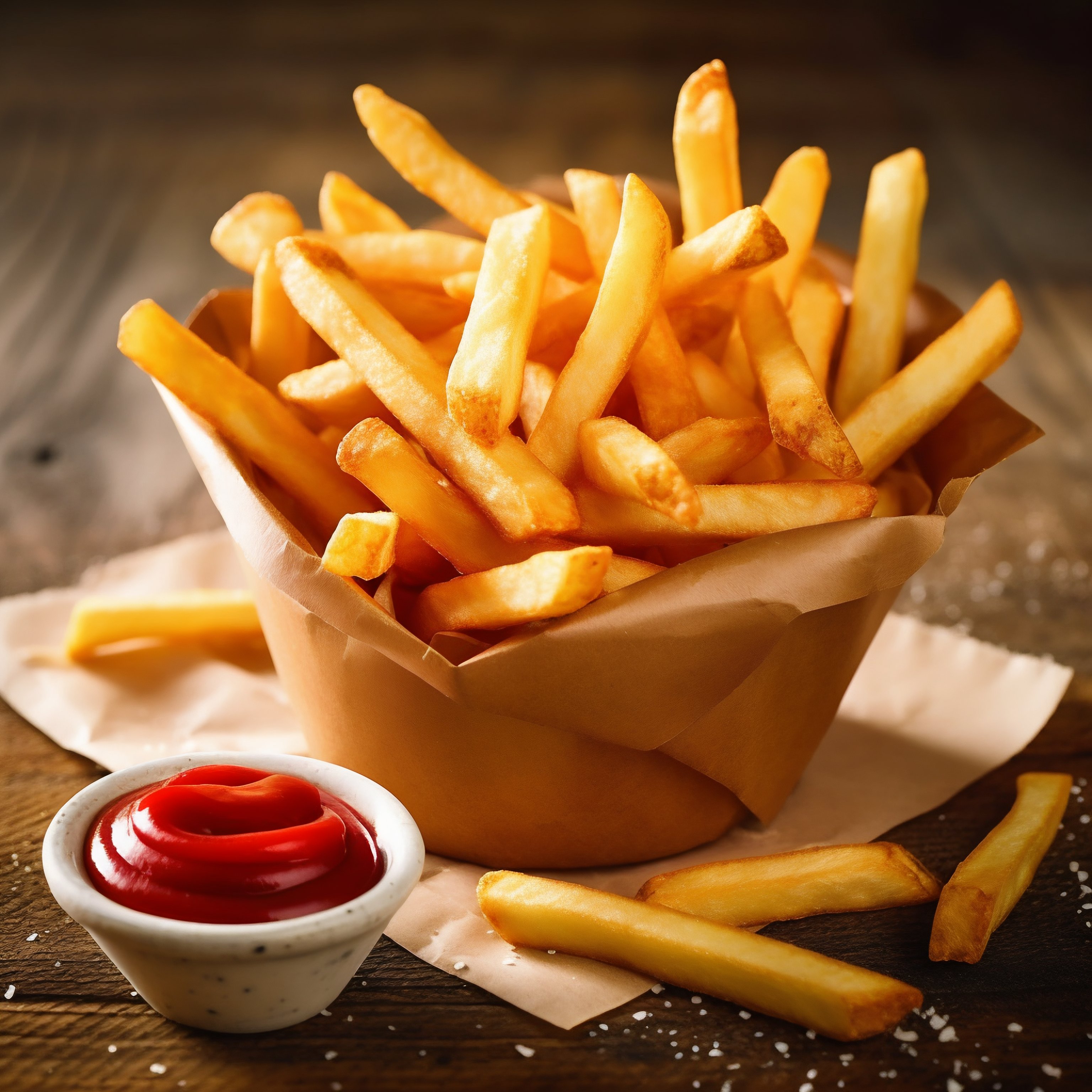 Crispy French Fries with Ketchup Delight