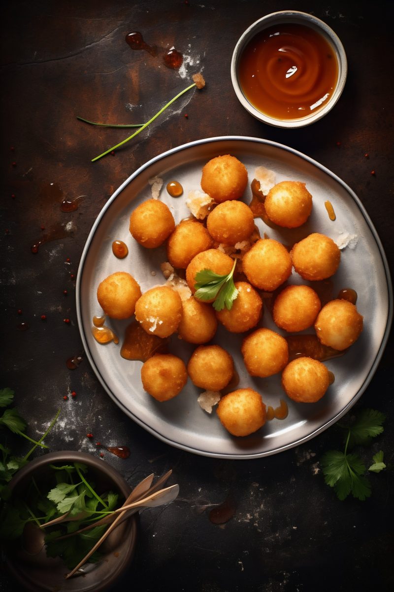 Crispy fried fish balls