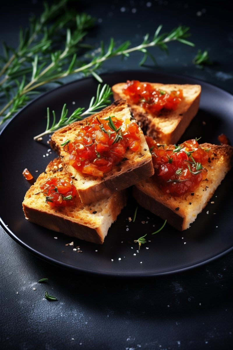 Crispy toast finger food