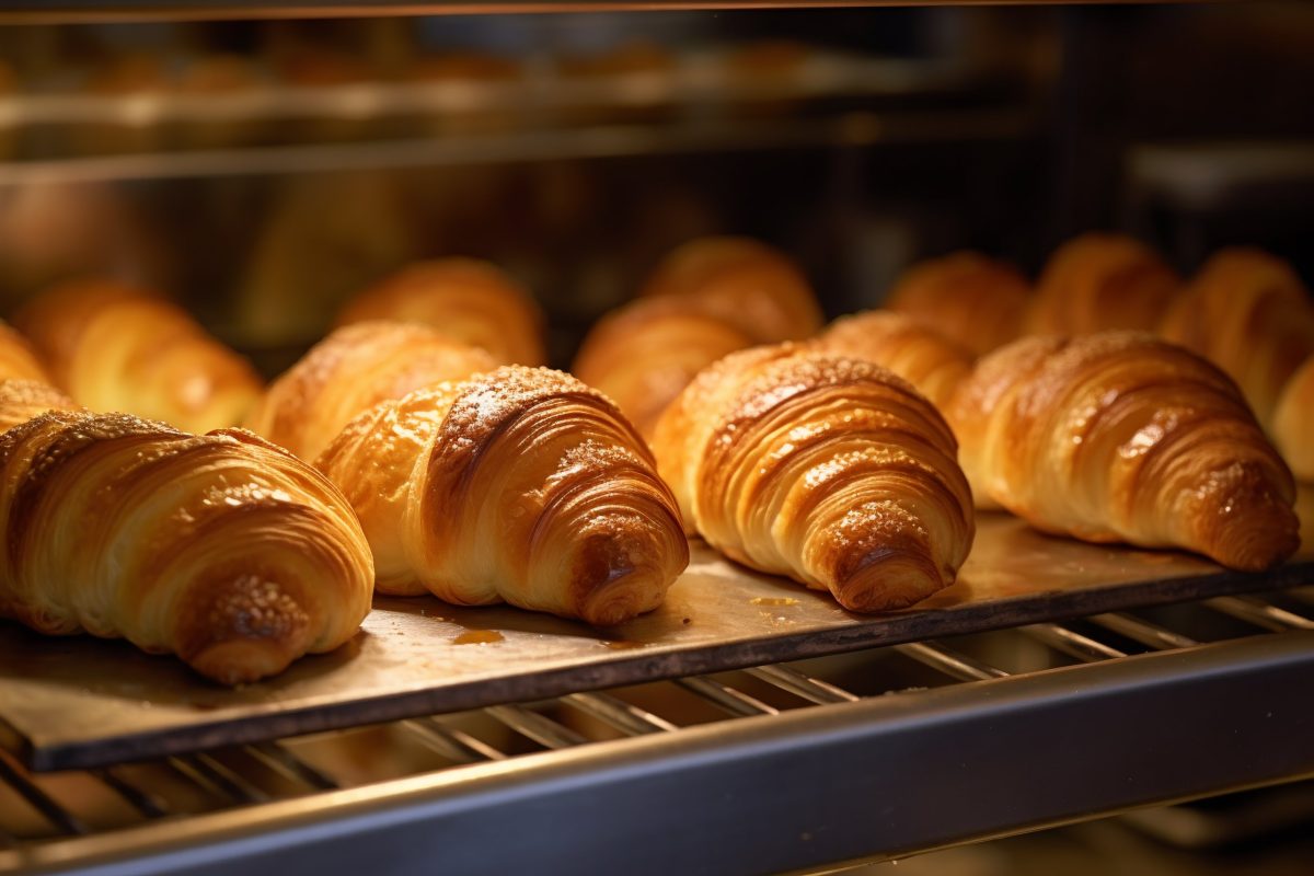 Croissants in oven