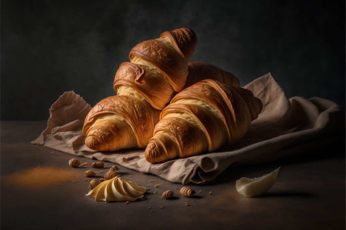 Croissants with a piece of butter