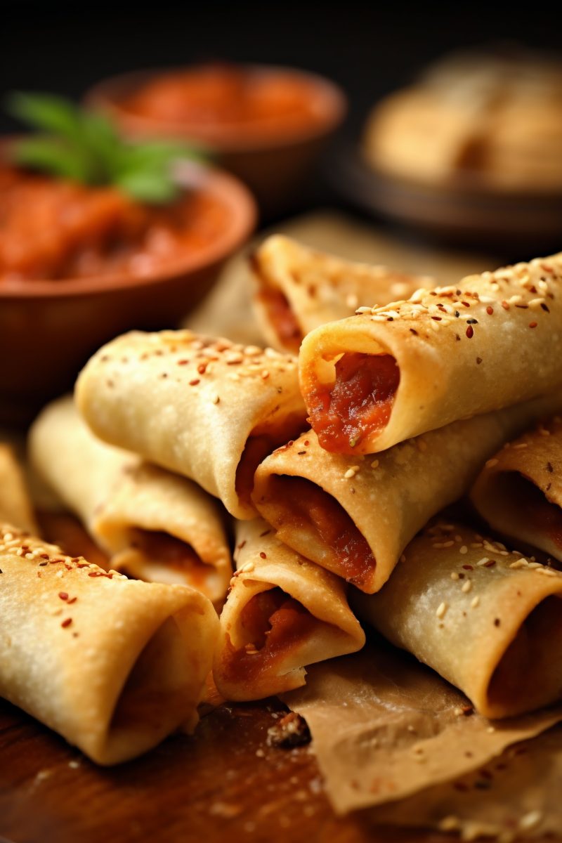 Crunchy pizza rolls