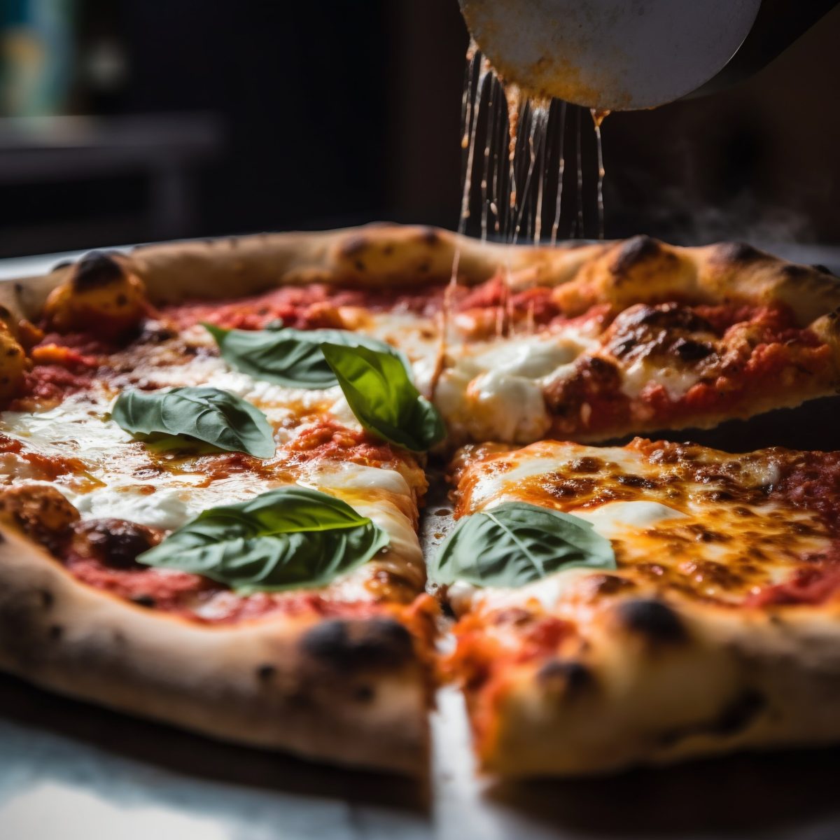 Cutting pizza