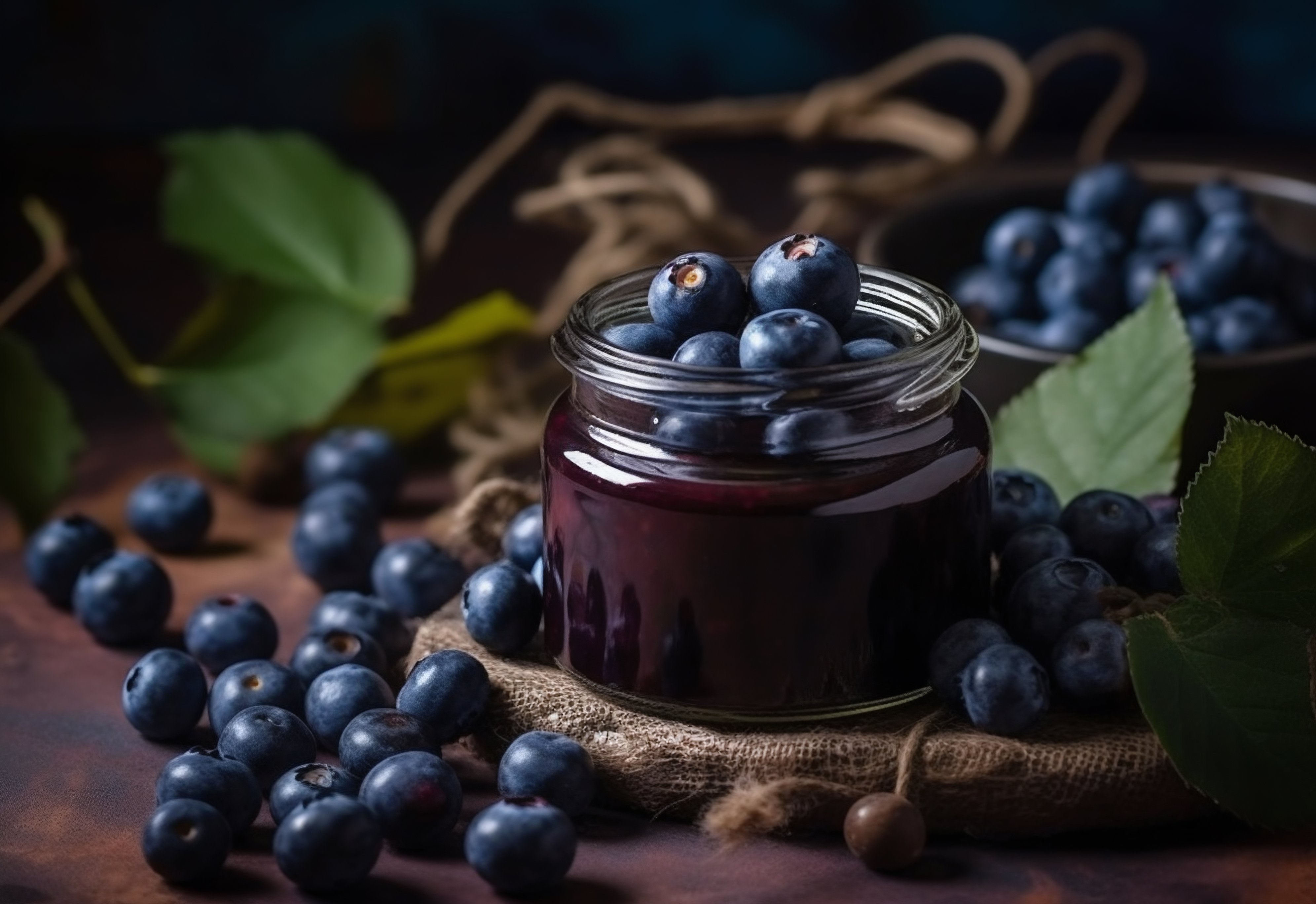 Delicious Blueberry Jam with Fresh Berries