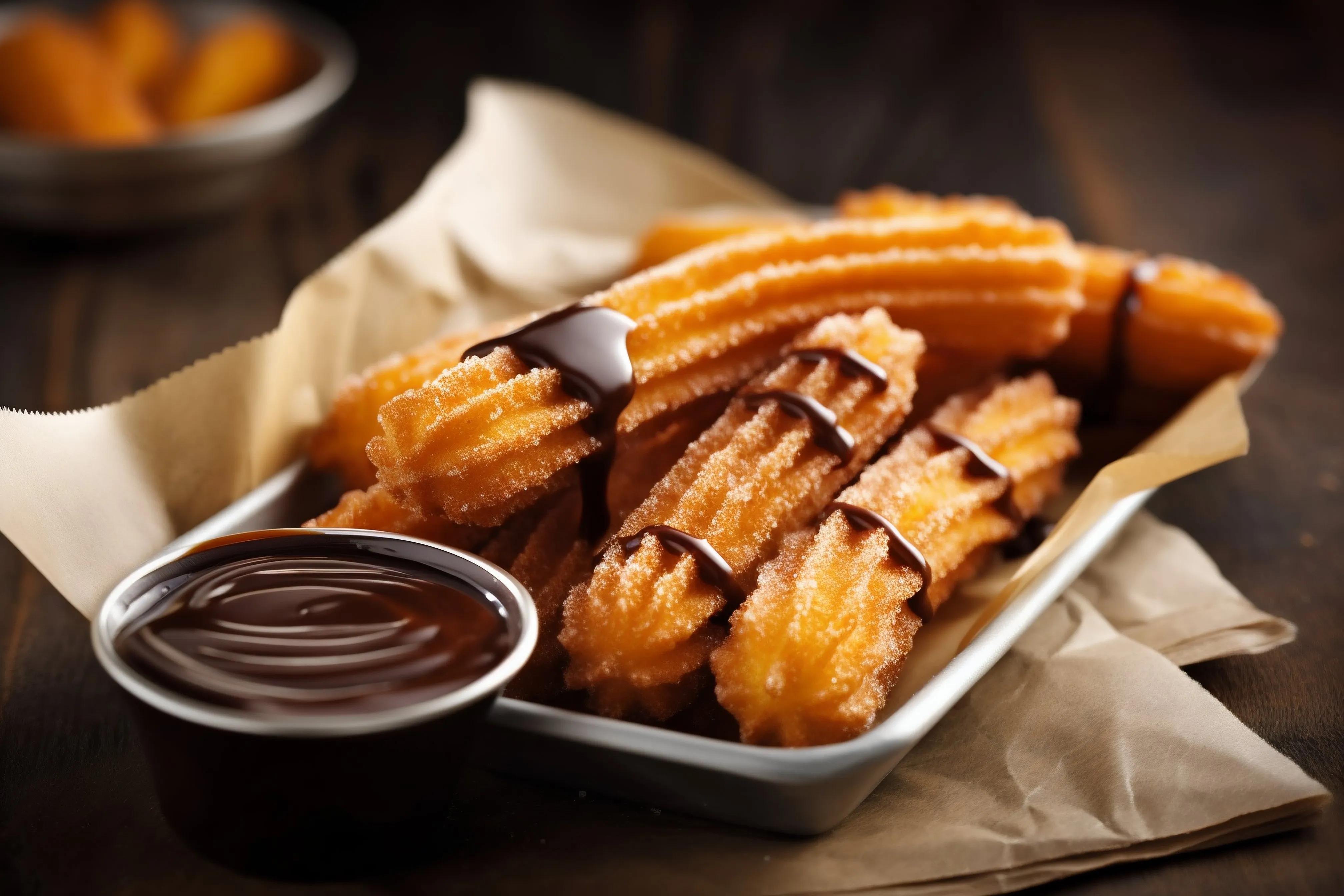 Delicious Churros with Chocolate Sauce Delight