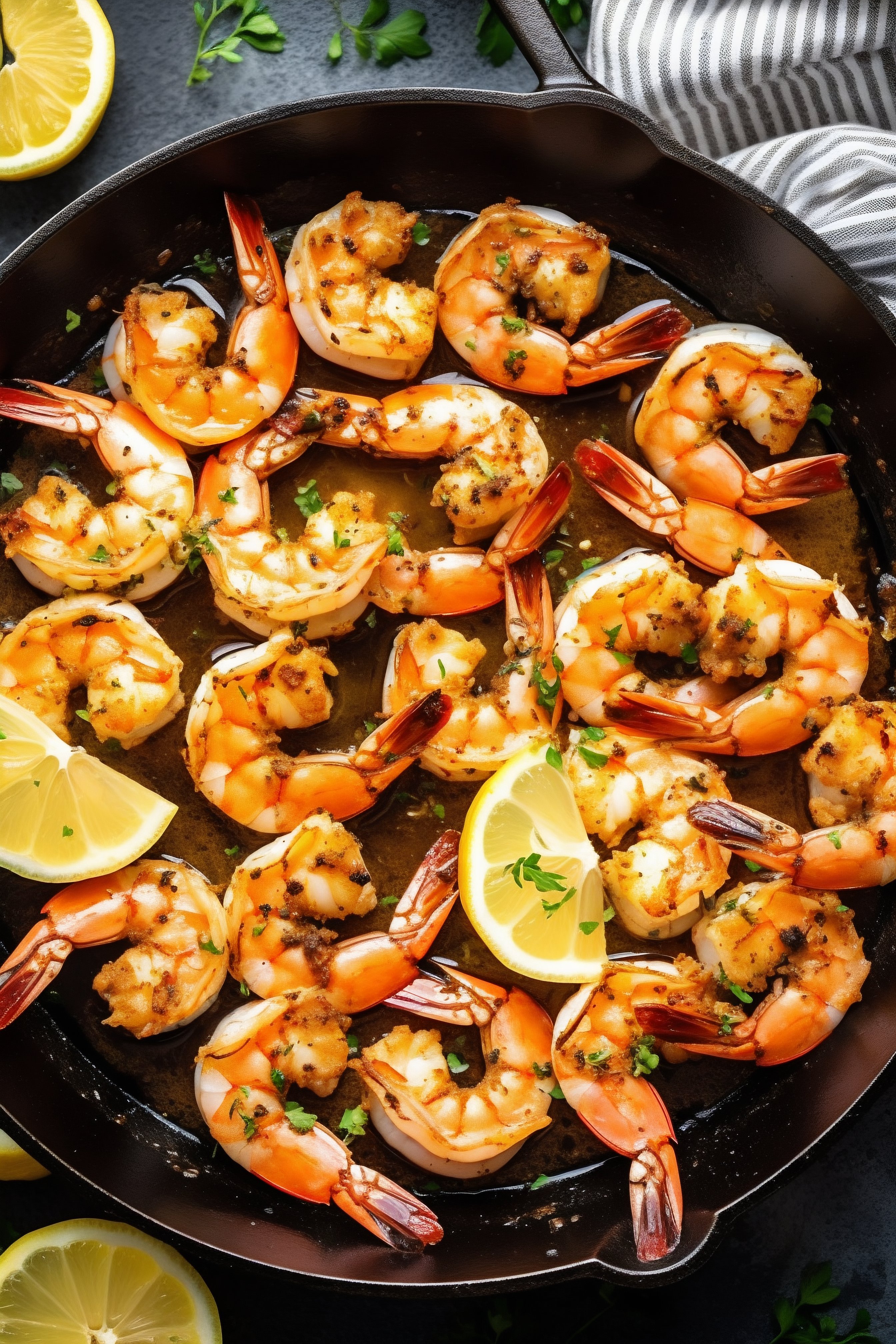 Delicious Garlic Butter Shrimp in Skillet