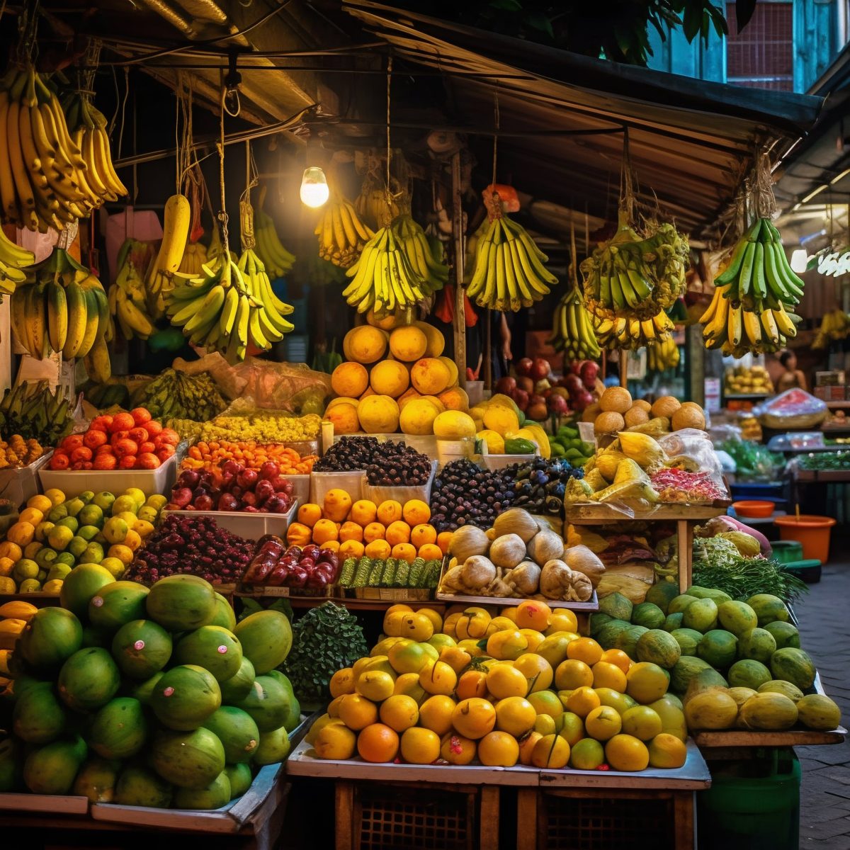 Exotic fruit and vegetables market