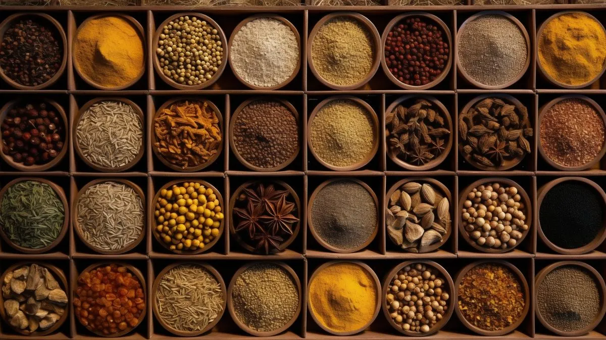 Exotic spices in compartments