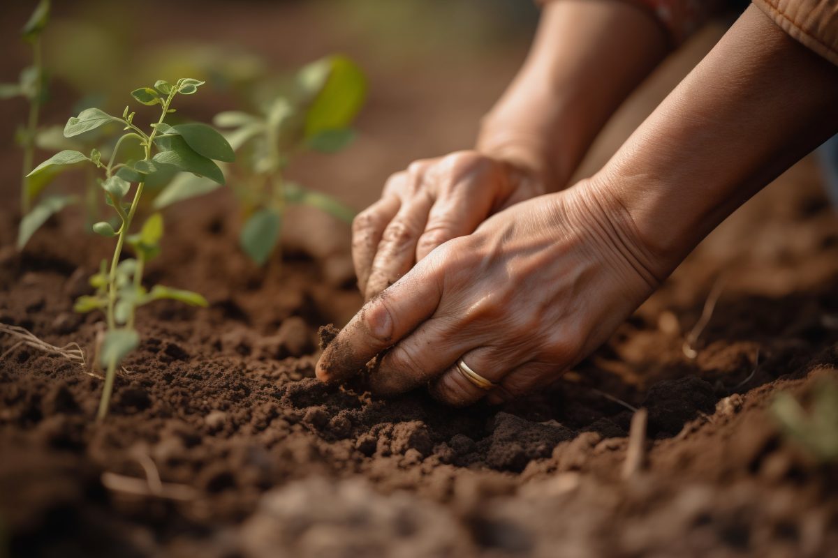 Female gardener hands