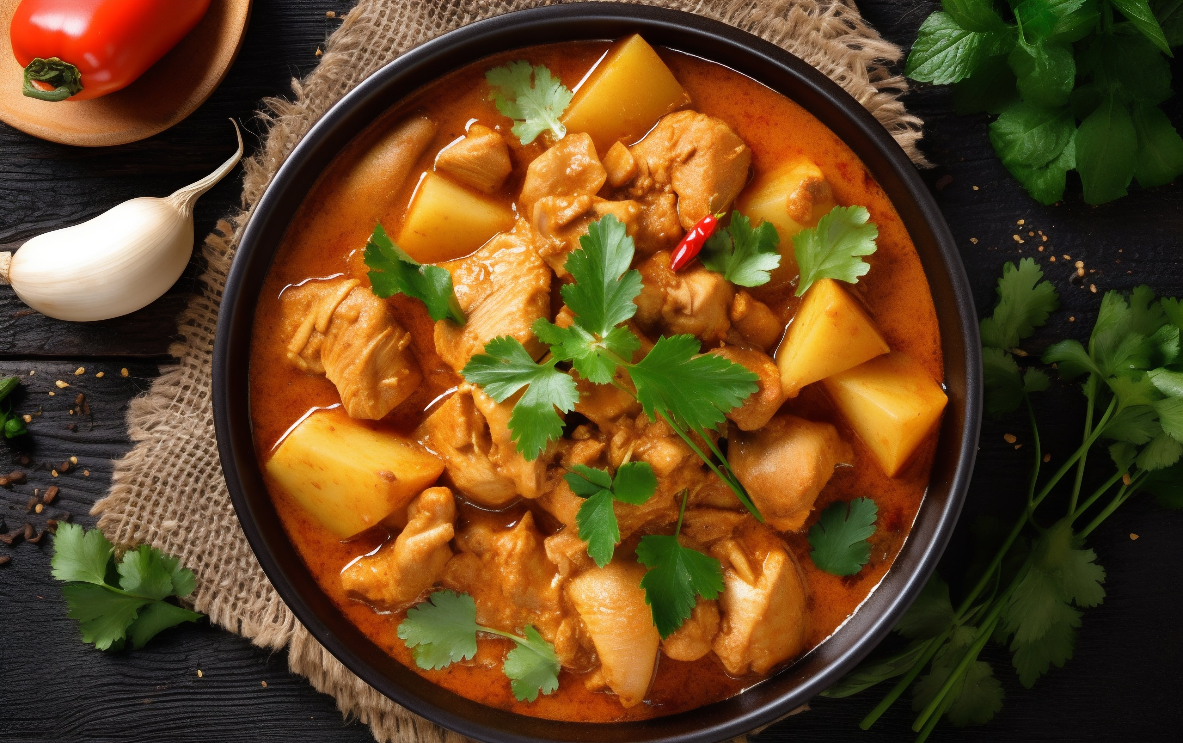 Flavorful Chicken Curry with Potatoes and Herbs