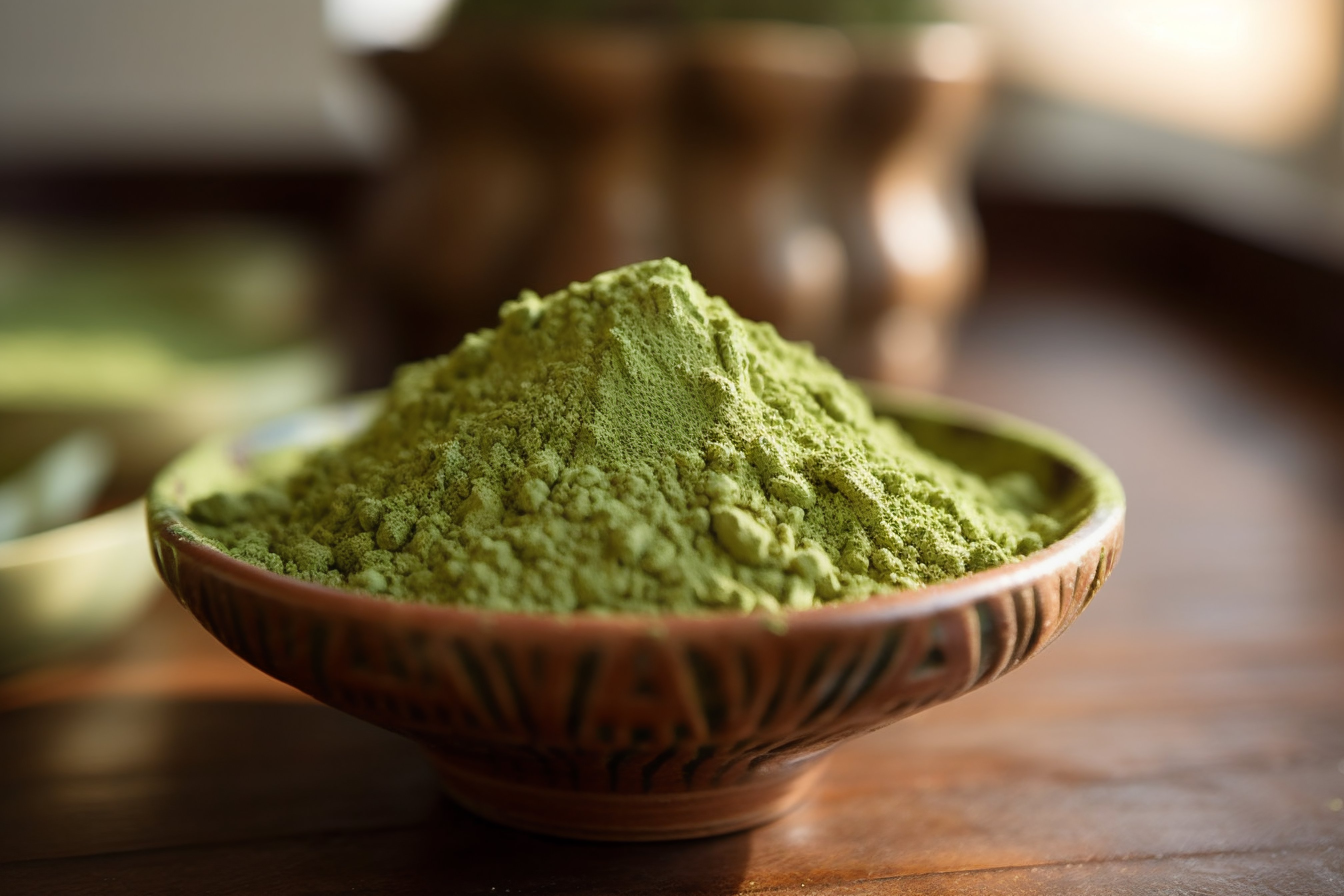Matcha Powder in Rustic Bowl