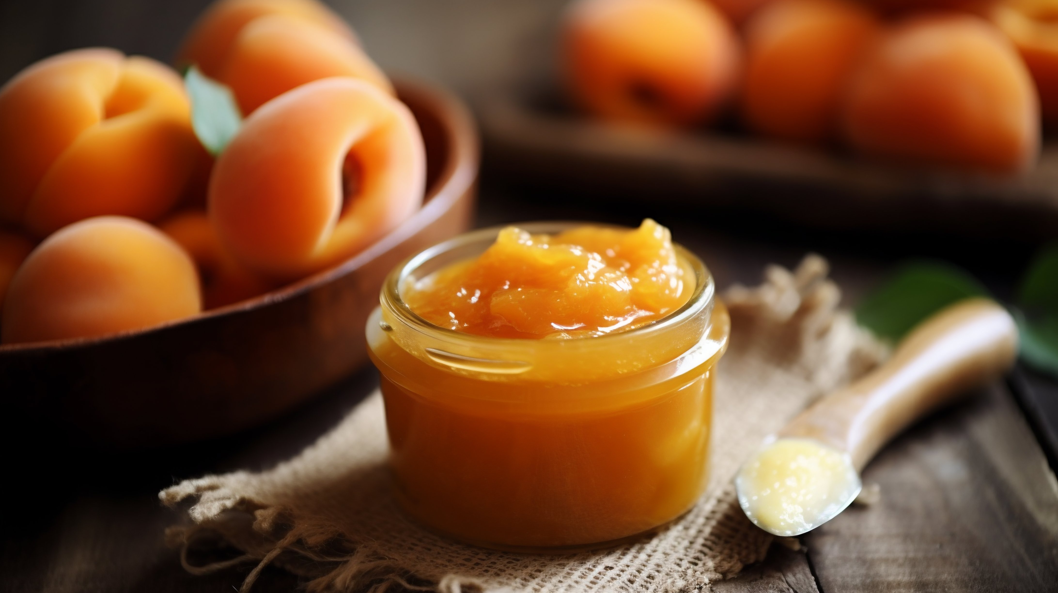 Fresh Apricot Jam in a Jar