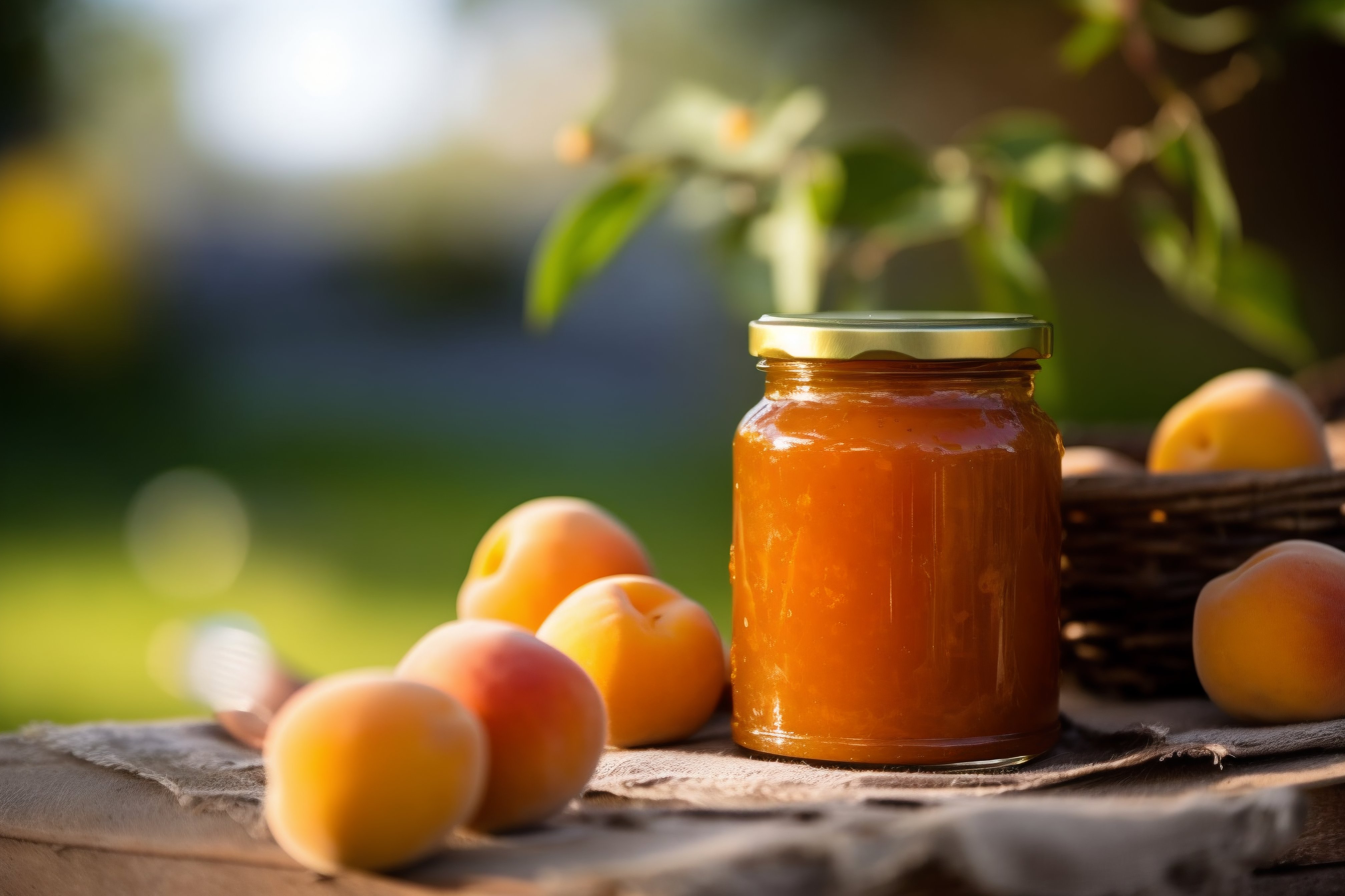 Fresh Apricot Jam in a Jar