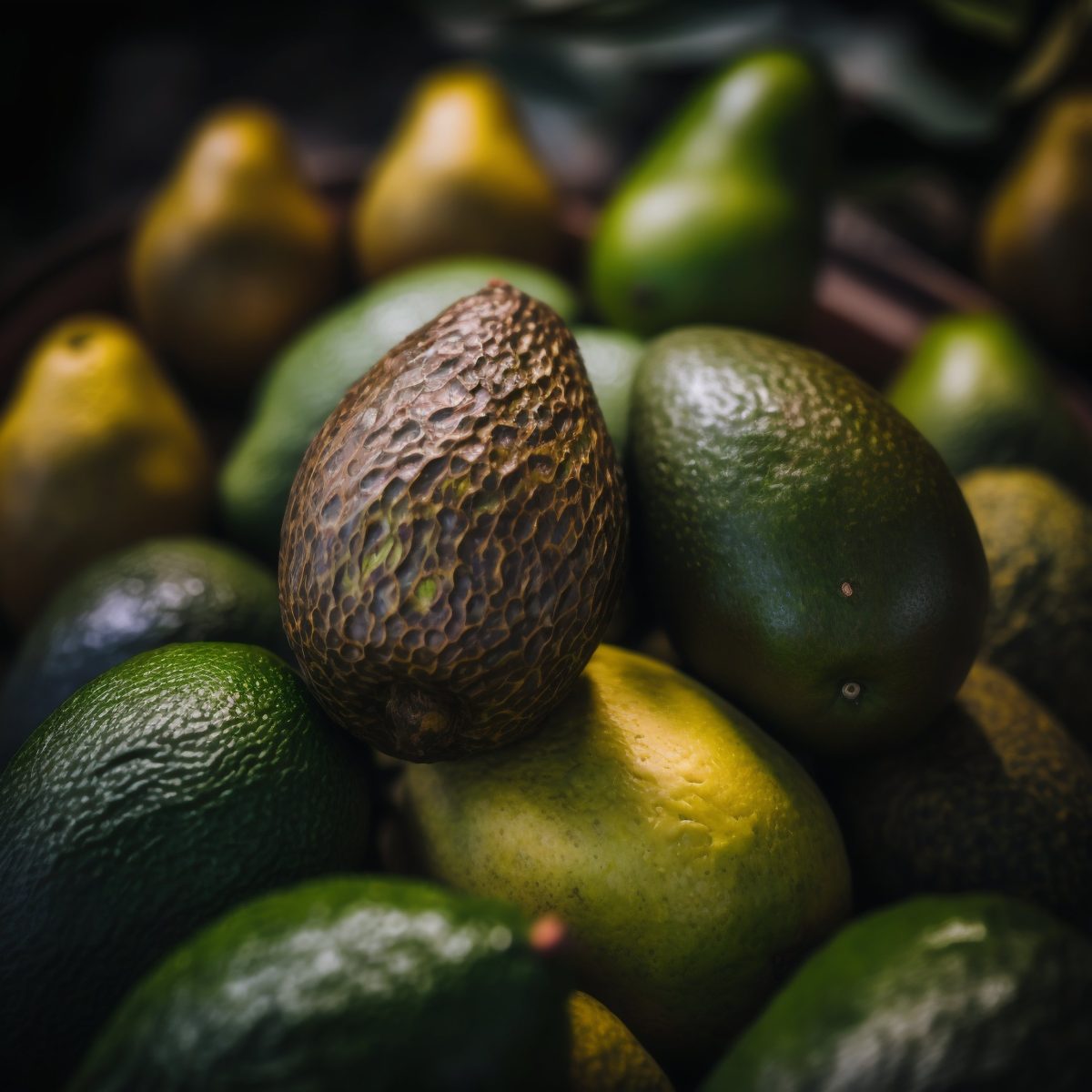 Fresh avocados at a market