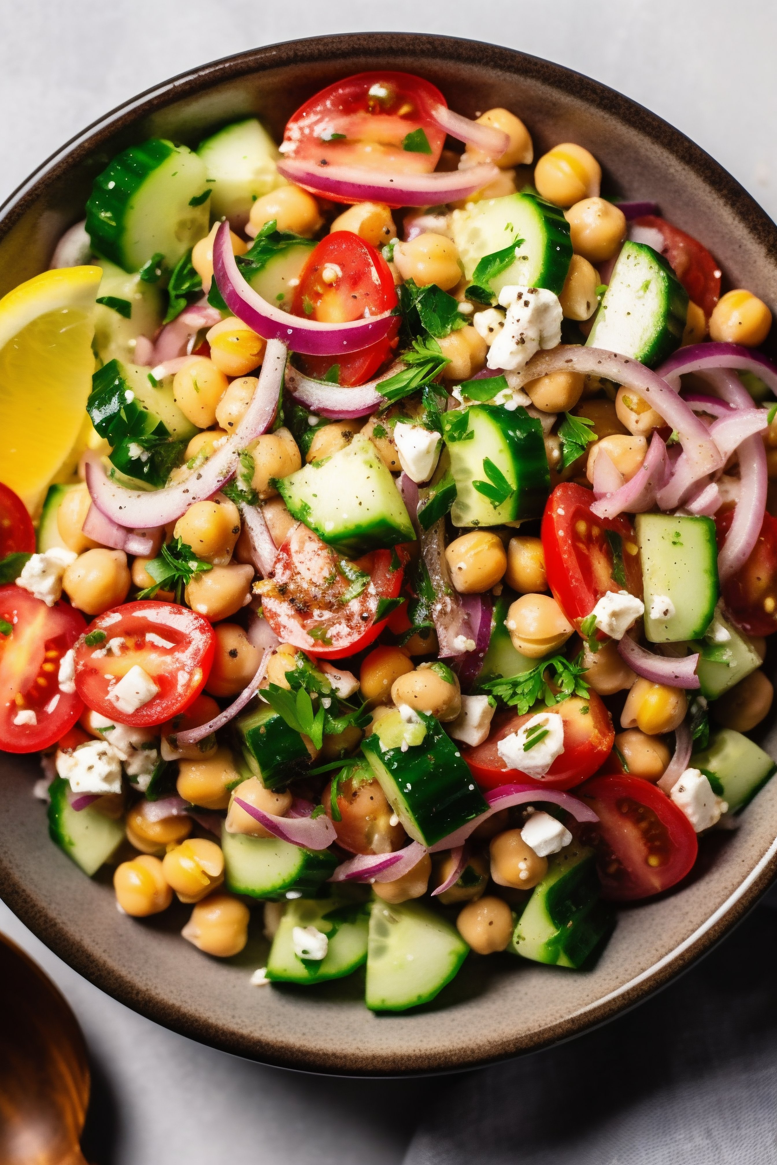 Fresh Chickpea Salad with Herbs and Vegetables