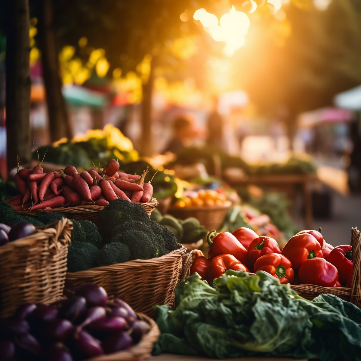 Fresh vegetables produce stall