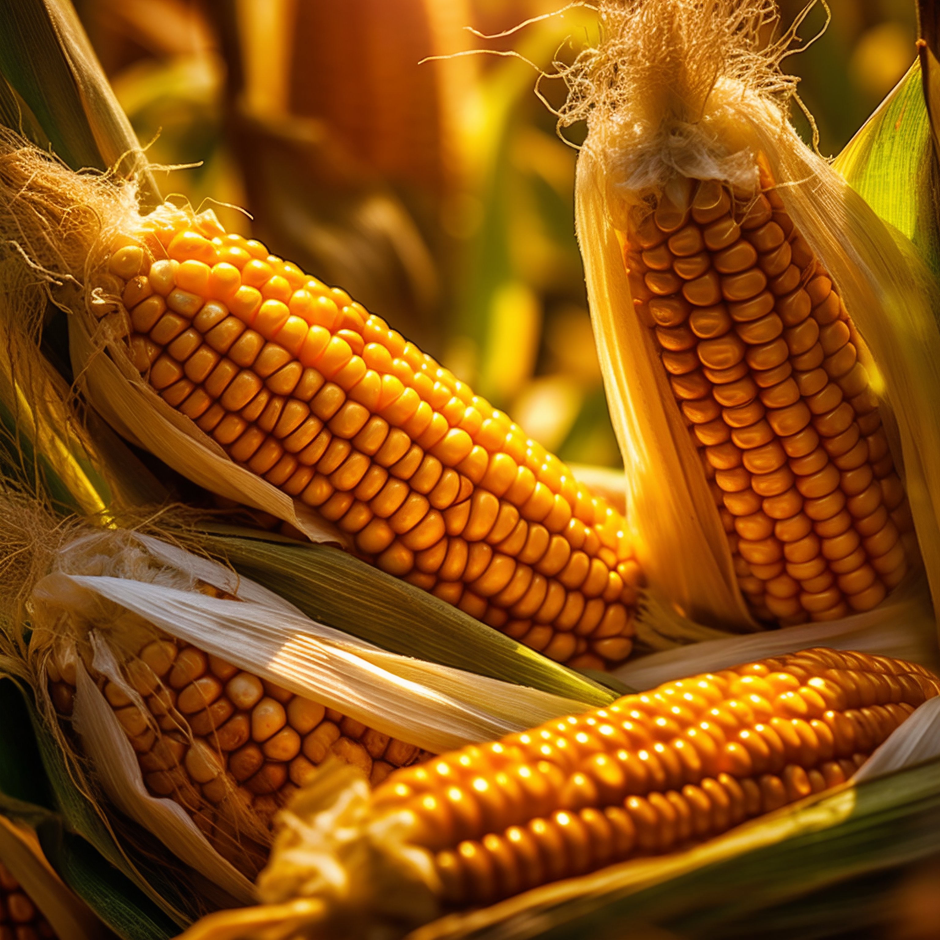 Freshly Harvested Golden Corn Close-Up