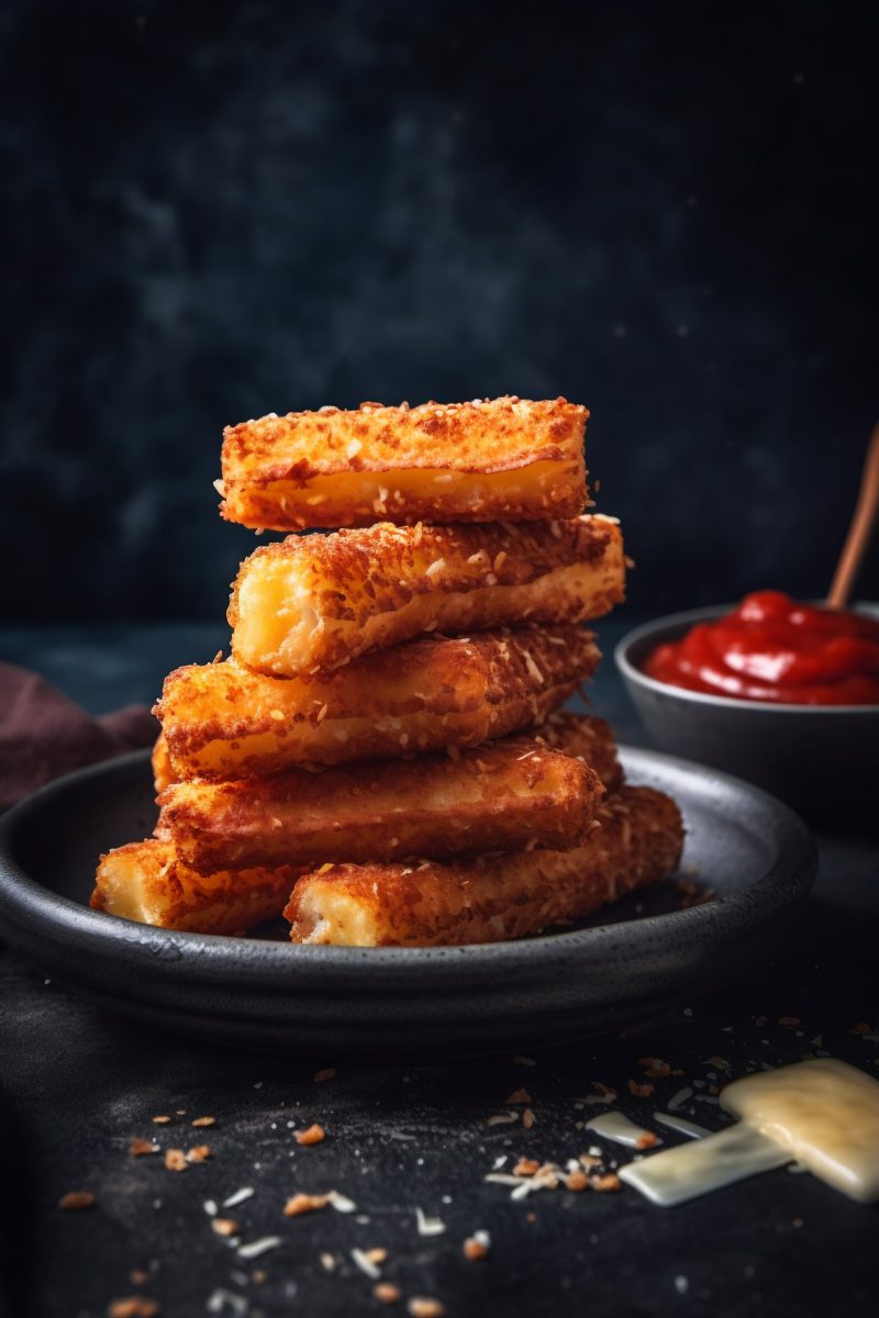 Fried crispy cheese sticks
