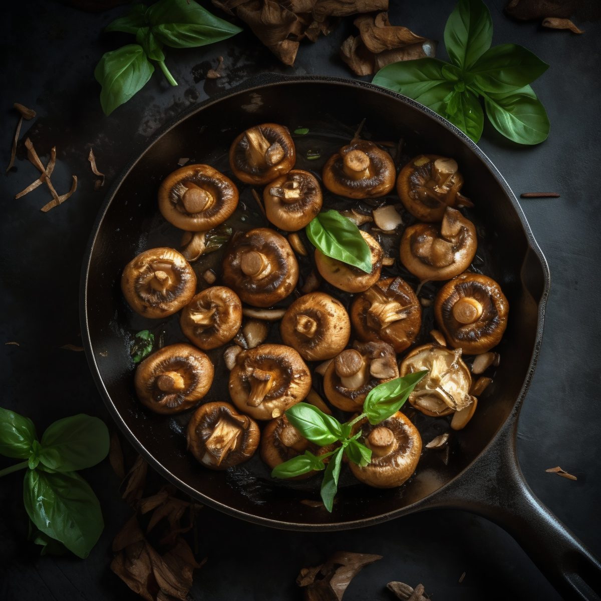 Fried whole mushrooms