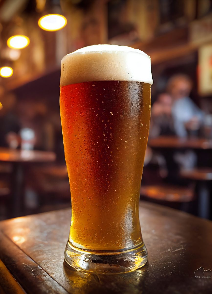 Glass of cold beer