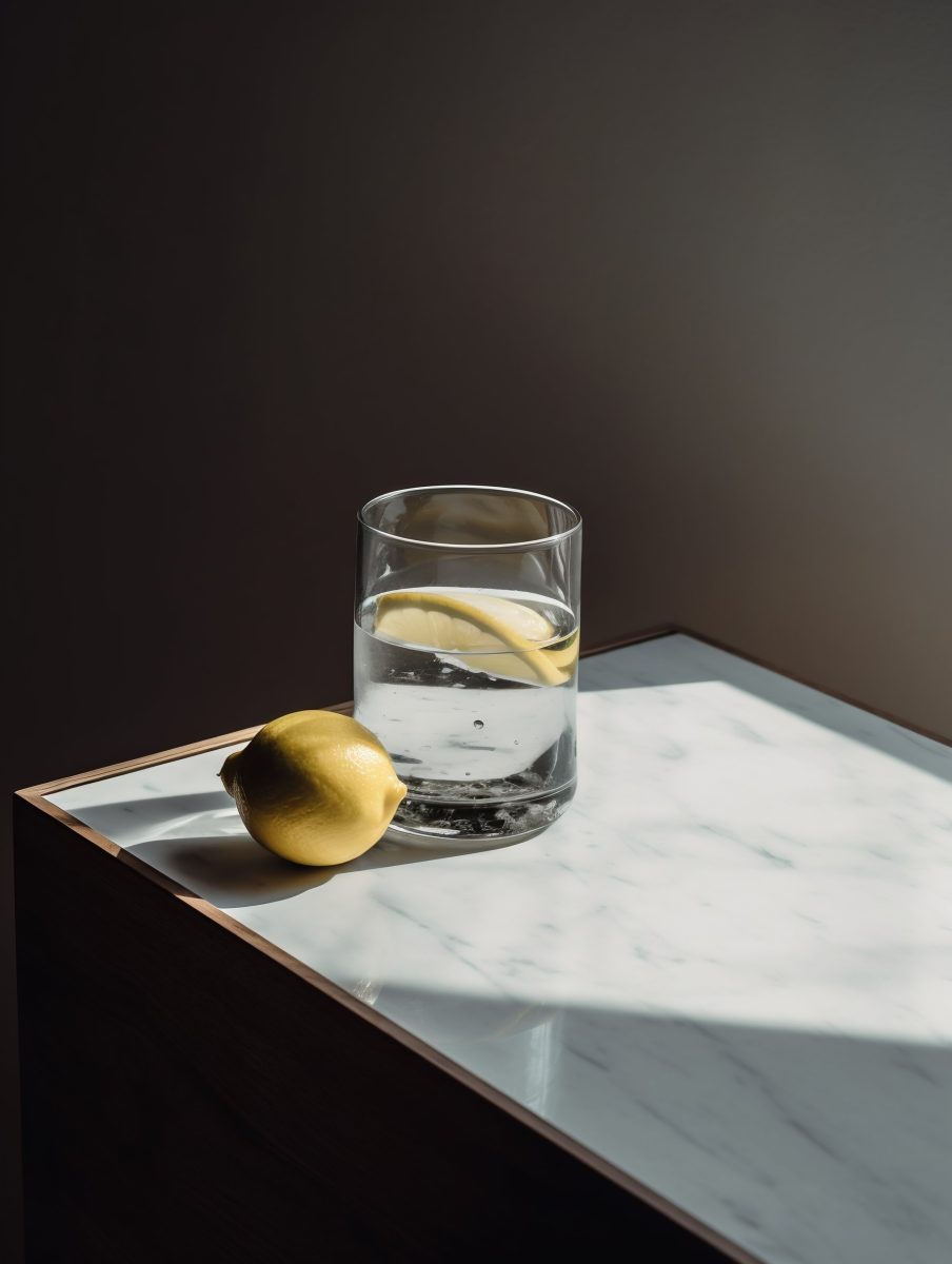 Glass of water with lemon