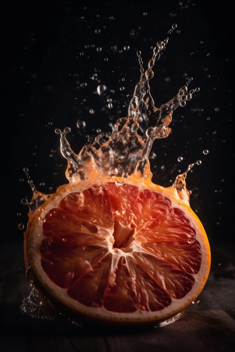 Grapefruit water splash