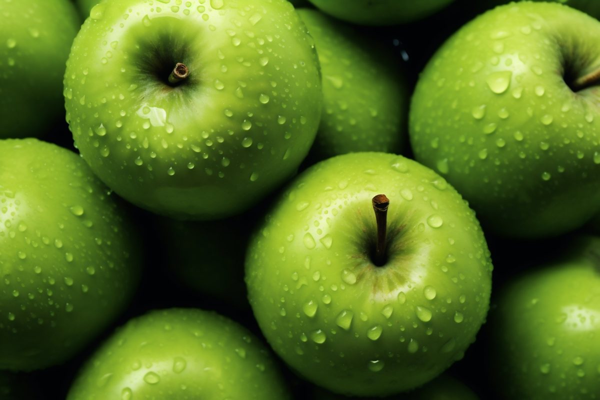 Green apples close-up