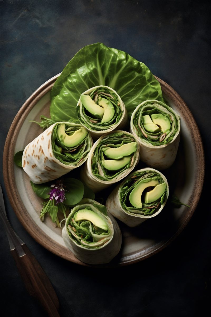Green avocado tortilla roll ups