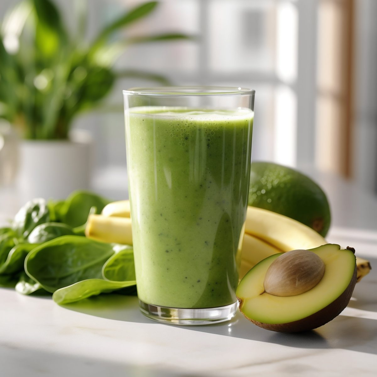 Green smoothie avocado spinach